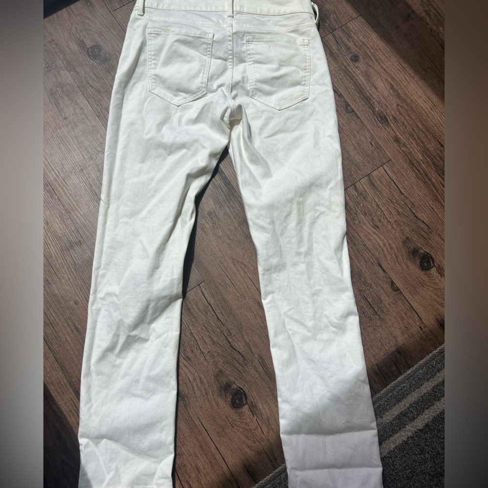 Banana Republic white denim straight slim pant